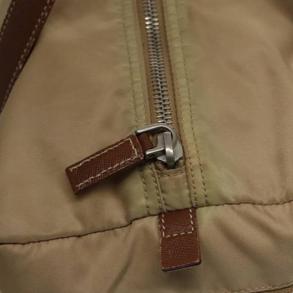 PRADA Hand Bag Nylon Beige Auth 103771 - Picture 9 of 16